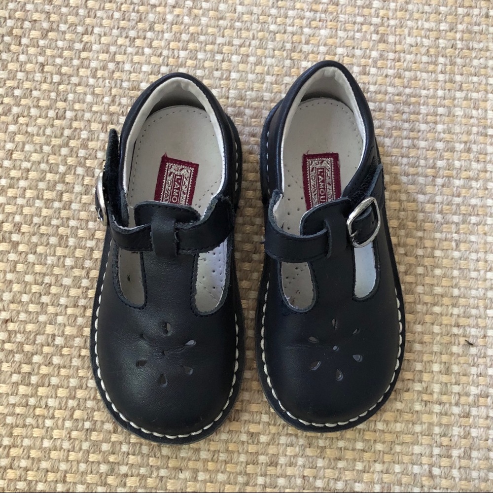 L’ Amour Navy Blue T Strap Shoes